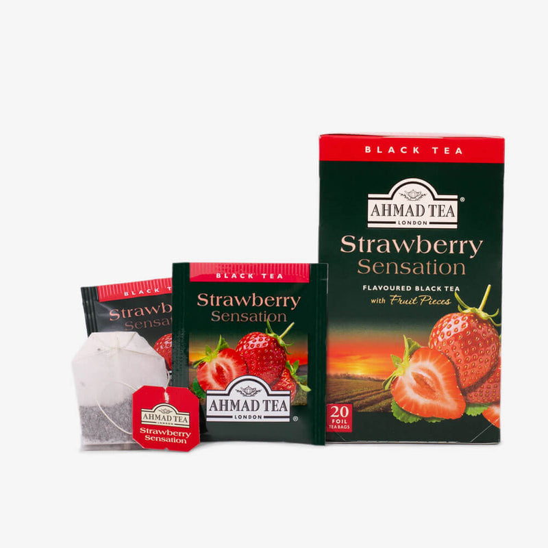 Strawberry Sensation Fruit Black Tea -20 Foil Teabags